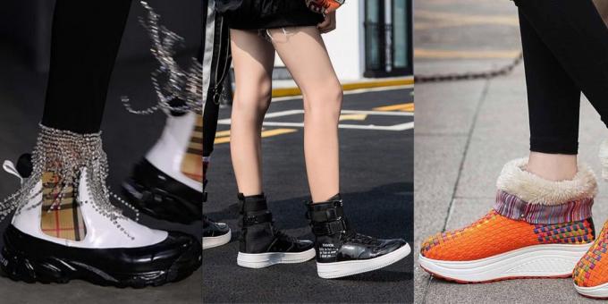 chaussures de mode automne et l'hiver 2019-2010 avec une semelle en caoutchouc nettement sportif