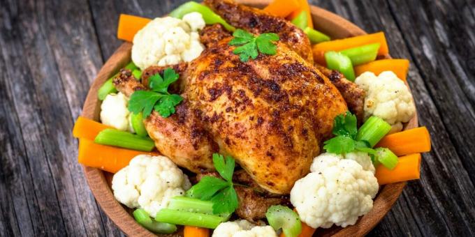 Comment farcir du poulet: poulet farci aux carottes et céleri