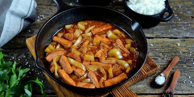 Porc braisé aux tomates et poivrons