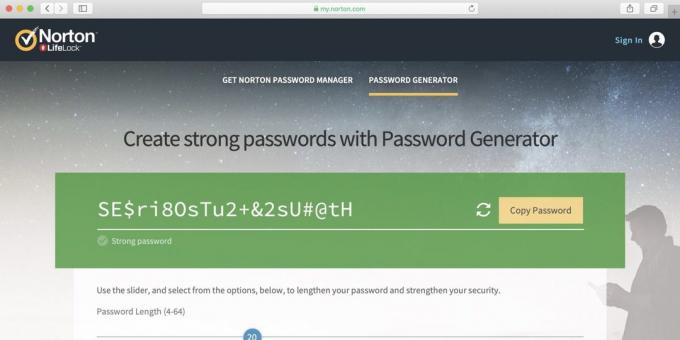 Générateur Norton Password Manager Password