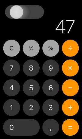 swipe sur iOS calculatrice