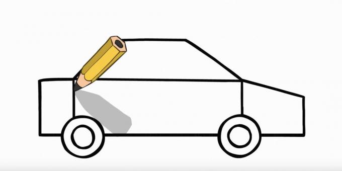 Comment dessiner une voiture de police: dessiner le dos