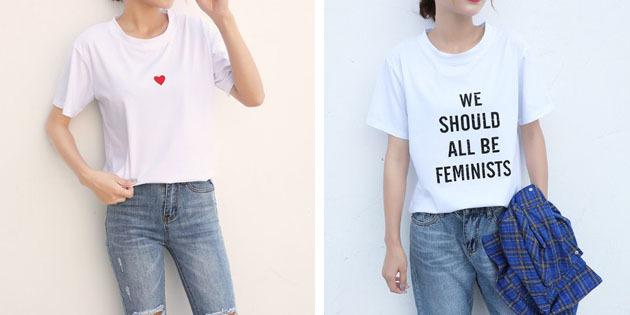 Mode féminine T-shirts avec AliExpress: T-shirt avec un imprimé