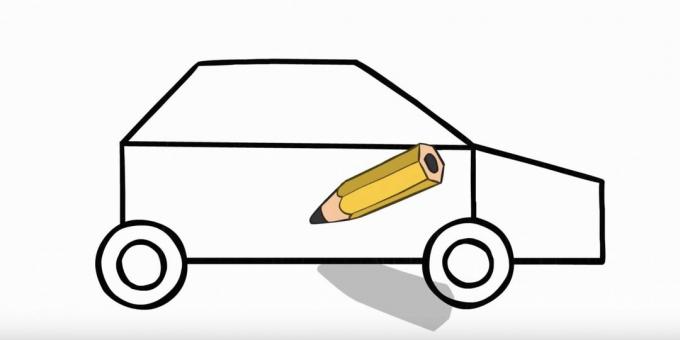 Comment dessiner une voiture de police: dessinez l'avant
