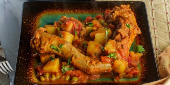 Cous de poulet mijotés avec pommes de terre