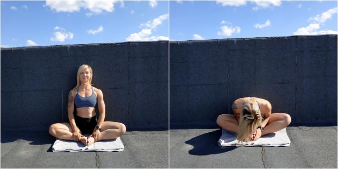 Exercices de yoga simples: pose d'angle lié