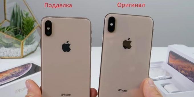 L'original et les smartphones Apple faux