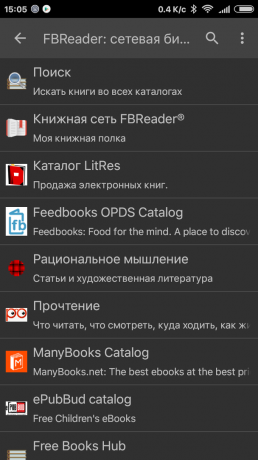 FBReader: bibliothèque réseau