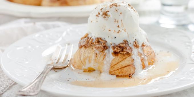 Pommes au four avec flocons d'avoine et cannelle