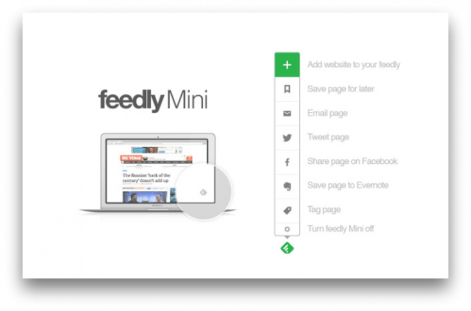 Feedly Mini - extension Chrome pour une utilisation pratique Feedly