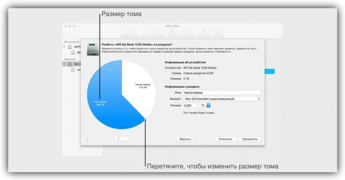 Comment partitionner un disque dans Mac OS: Paramètres