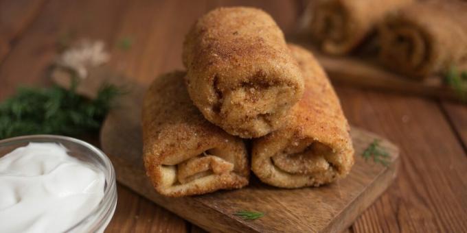 Croquettes de crêpes croustillantes aux champignons et oignons