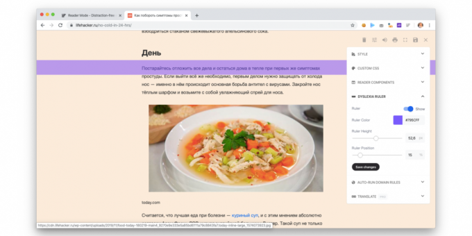 l'expansion Readermode ajoute un mode de lecture plein dans Chrome 