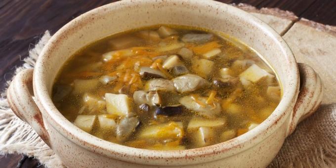 Soupe faite aux cèpes frais et pommes de terre