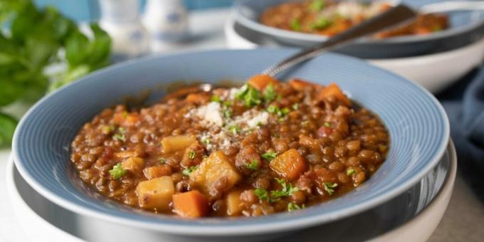 Ragoût de lentilles et pommes de terre