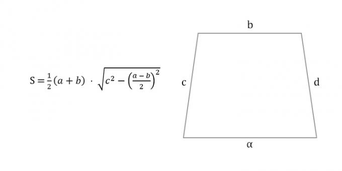Comment calculer l'aire d'un trapèze isocèle sur quatre côtés