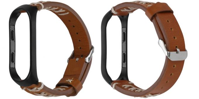 Bracelet en cuir épais pour Xiaomi Mi Band 3