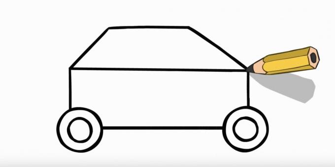 Comment dessiner une voiture de police: dessiner le haut de la voiture