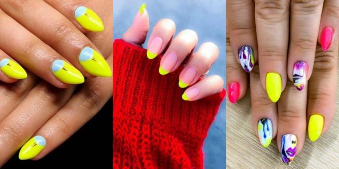 Nails Fashion 2019: jaune néon