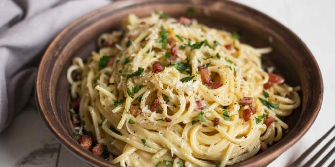 Pâtes carbonara à la crème