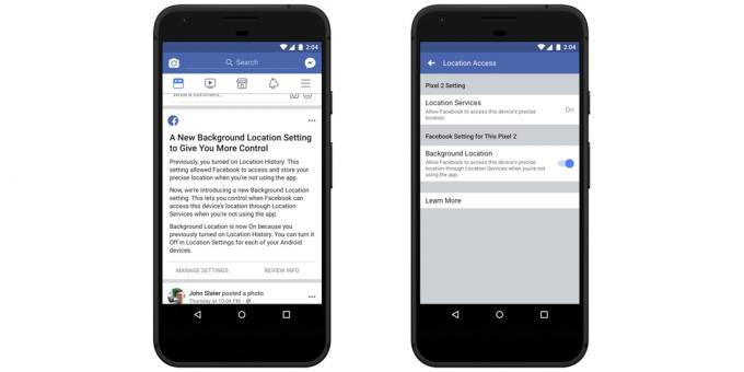 Sur les appareils fonctionnant sous Android Facebook reçoit des données de géolocalisation, mais il peut être désactivé
