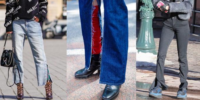 jeans femmes avec des fentes verticales: Automne 2019