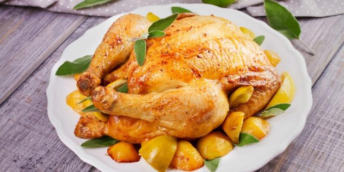 Comment farcir le poulet: poulet farci au citron et à l'orange