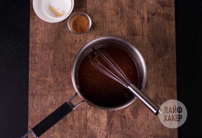 Granola - Faire bouillir le miel et le sirop de sucre