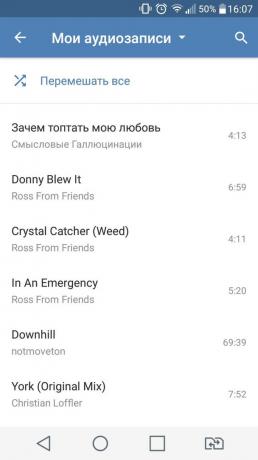 Comment écouter de la musique sur Android VKontakte