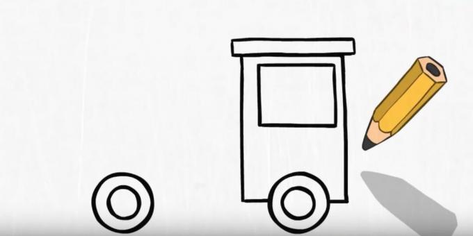 Comment dessiner un camion de pompiers: ajouter une fenêtre et un toit
