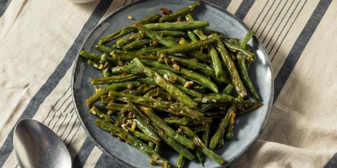 Haricots verts cuits au four aux câpres