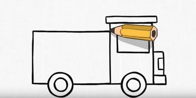Comment dessiner un camion de pompiers: finir le corps