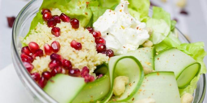 Salade de boulgour, poivre et graines de grenade