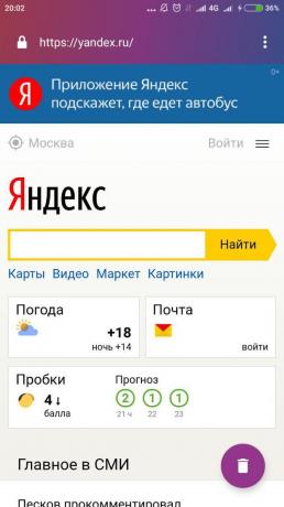 Firefox Mise au point: recherche sur « Yandex »