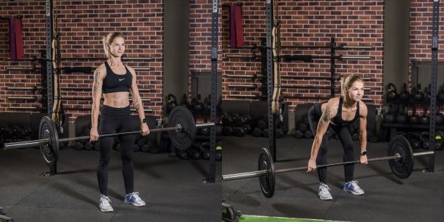 Exercice pour les personnes âgées: Deadlifts avec un haltère