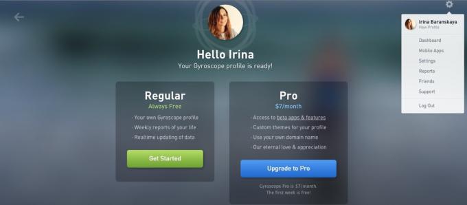 Gyroscope: Profil utilisateur