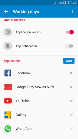 AppBlock: liste des applications