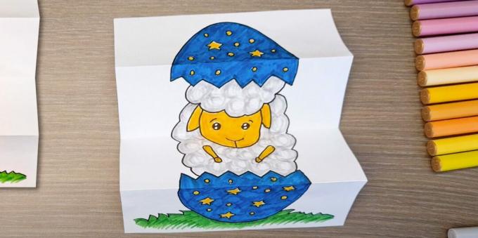 Artisanat pour Pâques de vos propres mains: une carte avec un œuf