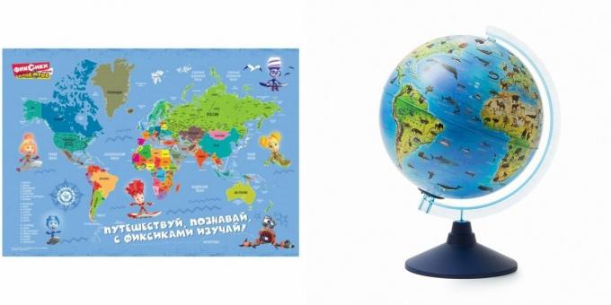 Cadeaux pour un garçon de 5 ans pour son anniversaire: carte du monde ou globe