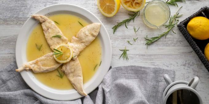 Poitrines de poulet sauce au citron