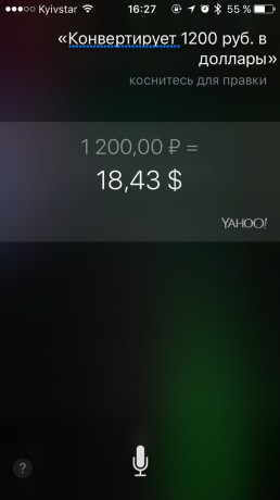  commande Siri: la conversion des devises