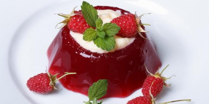 gélatine de framboise gelée