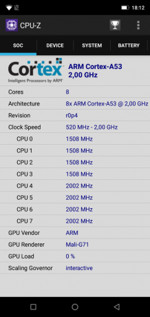 Armure Ulefone 5: CPU-Z