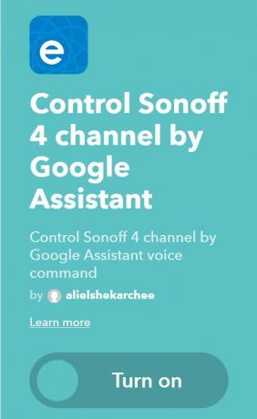 commutateur intelligent Sonoff T1: intégration avec IFTTT