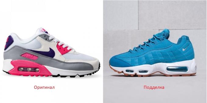 Original et faux chaussures Nike