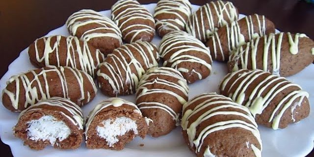 Biscuits au chocolat avec la noix de coco