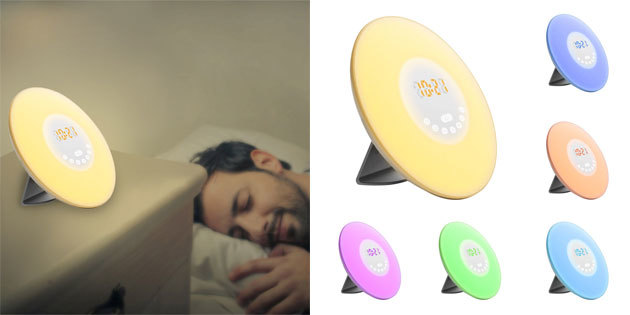 Lampe avec réveil et radio FM