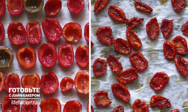 Comment faire des tomates séchées au soleil à la maison: mettez les tomates au four