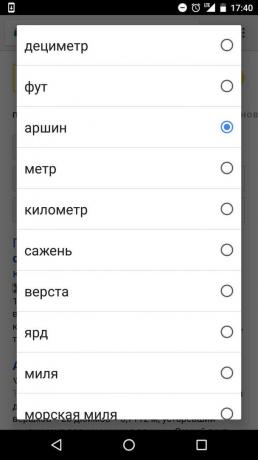 « Yandex »: valeurs disponibles