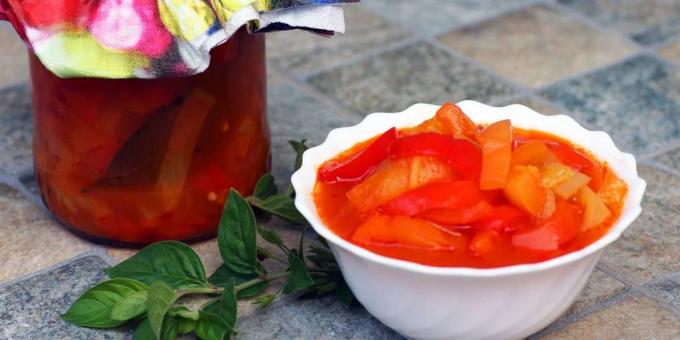 Lecho Recettes: lecho classique des poivrons et des tomates